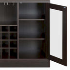 Cave à vin Espresso avec porte vitrée, range-verres et tiroirs