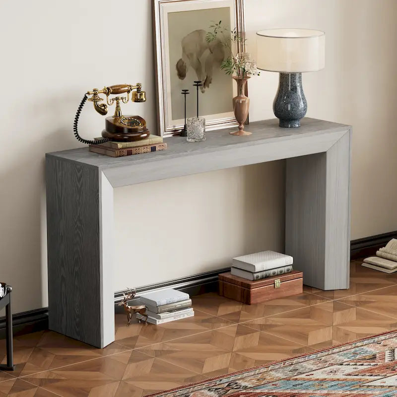 Console de table cheminée noire/grise/marron, 1 personne