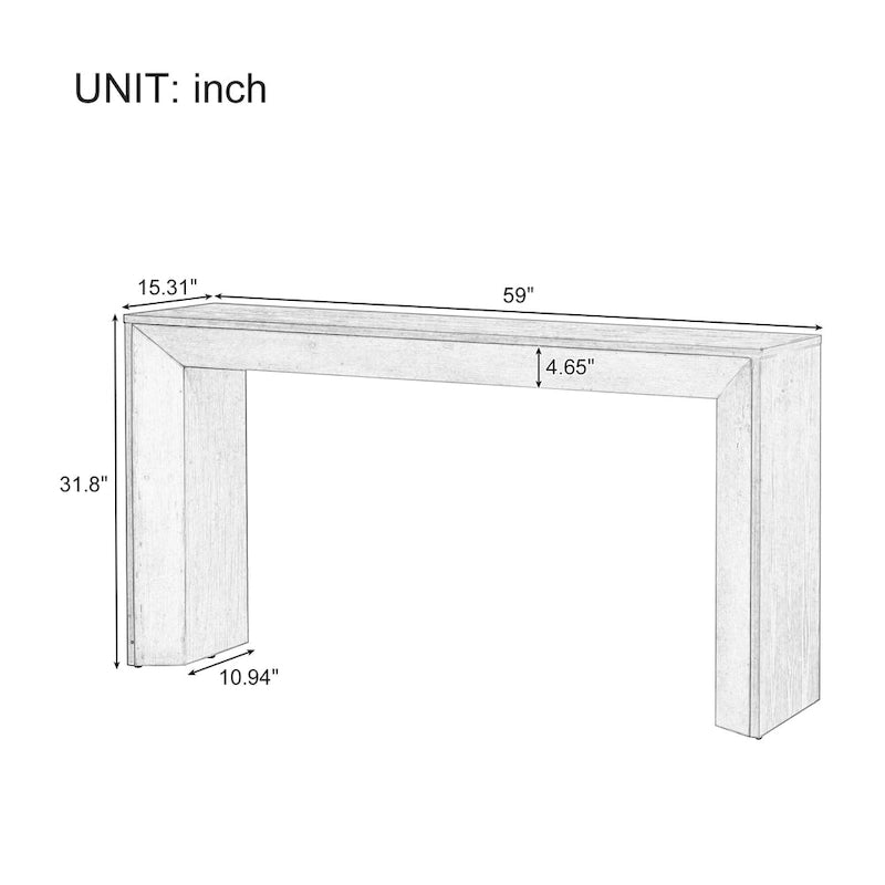 Console de table cheminée noire/grise/marron, 1 personne