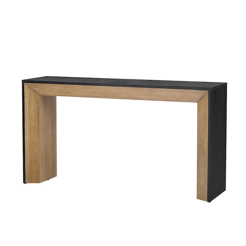 Console de table cheminée noire/grise/marron, 1 personne