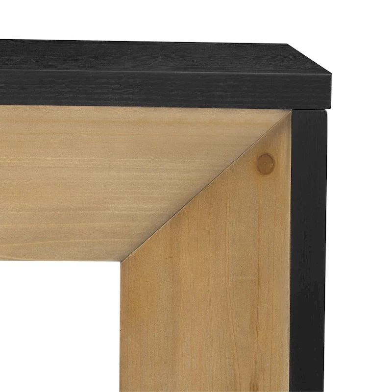 Console de table cheminée noire/grise/marron, 1 personne