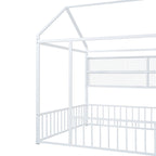 Cadre de lit maison en métal noir/blanc/rose avec étagères, simple, 1 personne