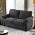 Causeuse en velours de style Mid-Century pour 2 personnes — Noir / Jaune moutarde / Ivoire / Gris / Vert
