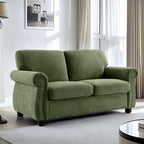 Causeuse en velours de style Mid-Century pour 2 personnes — Noir / Jaune moutarde / Ivoire / Gris / Vert