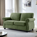 Causeuse en velours de style Mid-Century pour 2 personnes — Noir / Jaune moutarde / Ivoire / Gris / Vert
