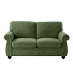 Causeuse en velours de style Mid-Century pour 2 personnes — Noir / Jaune moutarde / Ivoire / Gris / Vert