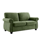 Causeuse en velours de style Mid-Century pour 2 personnes — Noir / Jaune moutarde / Ivoire / Gris / Vert