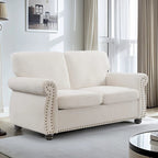 Causeuse en velours de style Mid-Century pour 2 personnes — Noir / Jaune moutarde / Ivoire / Gris / Vert