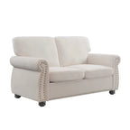 Causeuse en velours de style Mid-Century pour 2 personnes — Noir / Jaune moutarde / Ivoire / Gris / Vert