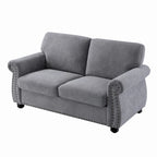 Causeuse en velours de style Mid-Century pour 2 personnes — Noir / Jaune moutarde / Ivoire / Gris / Vert