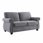 Causeuse en velours de style Mid-Century pour 2 personnes — Noir / Jaune moutarde / Ivoire / Gris / Vert