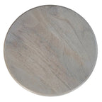 Table d'appoint ronde sur pied, marron et beige naturels