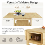 Table de salle à manger à abattants de style campagnard marron/naturel pour 2 à 4 personnes