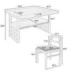 Table de salle à manger à abattants de style campagnard marron/naturel pour 2 à 4 personnes