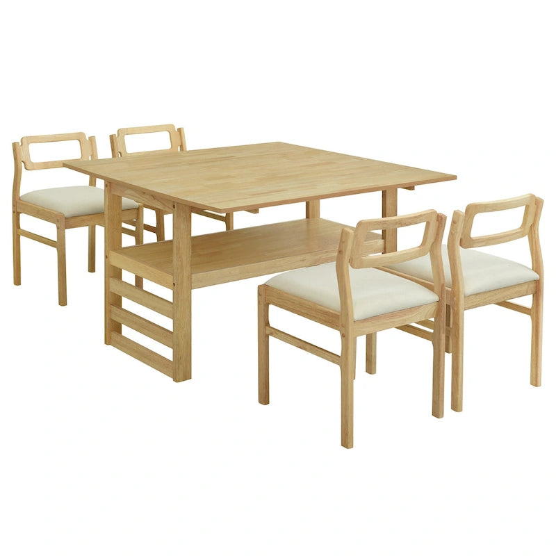 Table de salle à manger à abattants de style campagnard marron/naturel pour 2 à 4 personnes