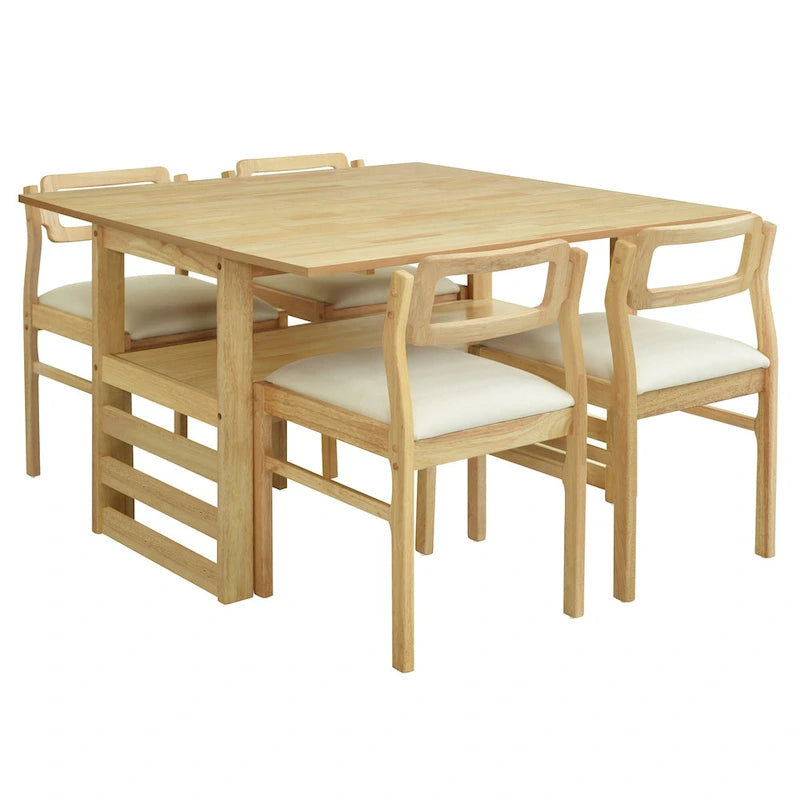 Table de salle à manger à abattants de style campagnard marron/naturel pour 2 à 4 personnes