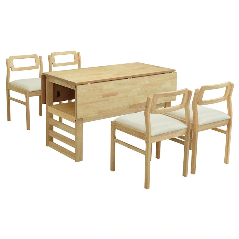 Table de salle à manger à abattants de style campagnard marron/naturel pour 2 à 4 personnes
