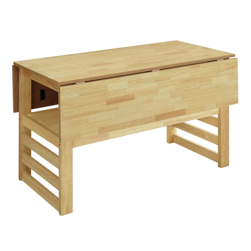 Table de salle à manger à abattants de style campagnard marron/naturel pour 2 à 4 personnes