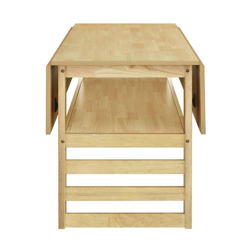 Table de salle à manger à abattants de style campagnard marron/naturel pour 2 à 4 personnes