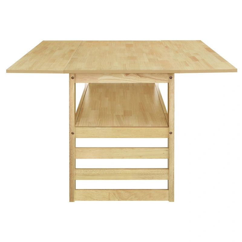 Table de salle à manger à abattants de style campagnard marron/naturel pour 2 à 4 personnes