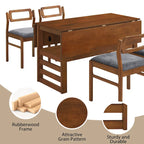 Table de salle à manger à abattants de style campagnard marron/naturel pour 2 à 4 personnes