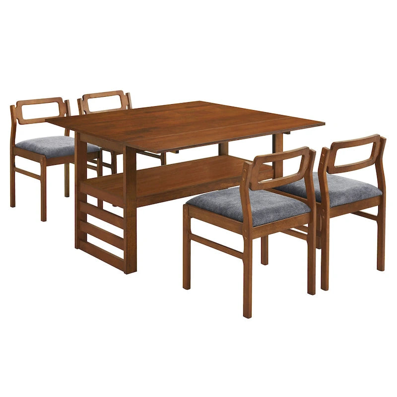 Table de salle à manger à abattants de style campagnard marron/naturel pour 2 à 4 personnes