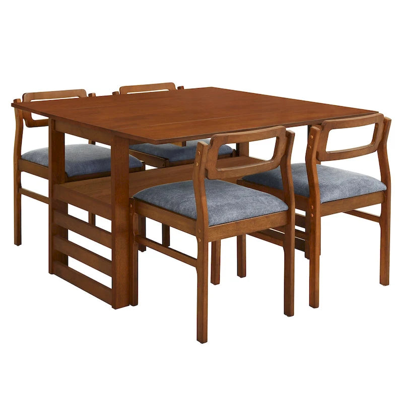 Table de salle à manger à abattants de style campagnard marron/naturel pour 2 à 4 personnes