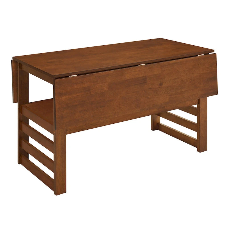 Table de salle à manger à abattants de style campagnard marron/naturel pour 2 à 4 personnes