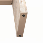 Table console en bois naturel délavé à 2 tiroirs avec étagères ouvertes, assemblage par 1 personne