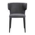 Chaise de salle à manger à dossier haut gris foncé / ivoire / noir – cuir PU et velours, un siège