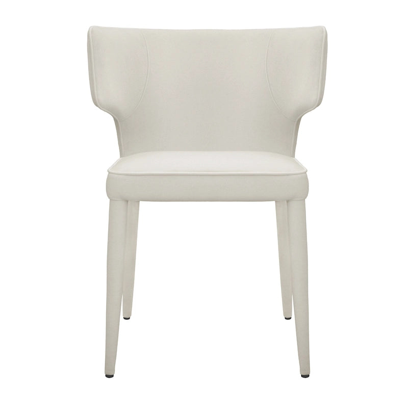 Chaise de salle à manger à dossier haut gris foncé / ivoire / noir – cuir PU et velours, un siège