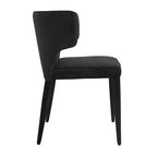 Chaise de salle à manger à dossier haut gris foncé / ivoire / noir – cuir PU et velours, un siège
