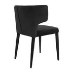 Chaise de salle à manger à dossier haut gris foncé / ivoire / noir – cuir PU et velours, un siège