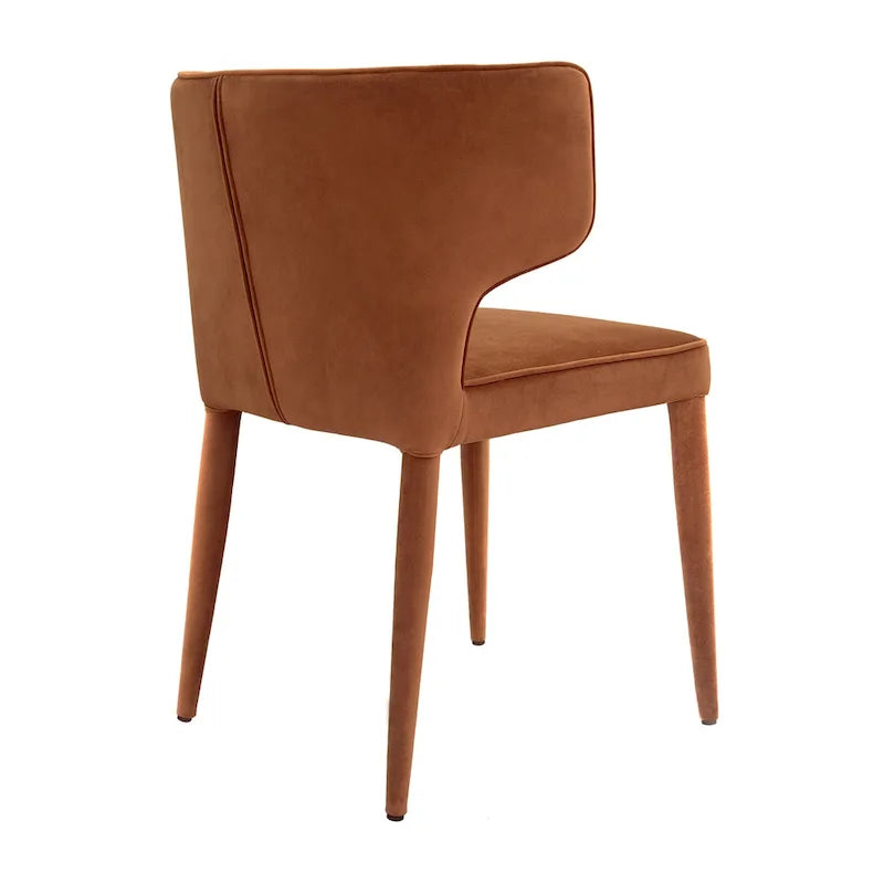 Chaise de salle à manger à dossier haut gris foncé / ivoire / noir – cuir PU et velours, un siège