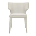 Chaise de salle à manger à dossier haut gris foncé / ivoire / noir – cuir PU et velours, un siège