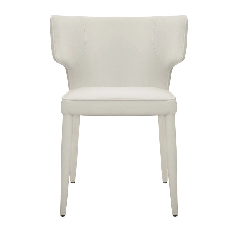 Chaise de salle à manger à dossier haut gris foncé / ivoire / noir – cuir PU et velours, un siège