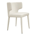 Chaise de salle à manger à dossier haut gris foncé / ivoire / noir – cuir PU et velours, un siège