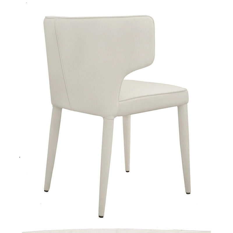 Chaise de salle à manger à dossier haut gris foncé / ivoire / noir – cuir PU et velours, un siège