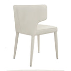 Chaise de salle à manger à dossier haut gris foncé / ivoire / noir – cuir PU et velours, un siège