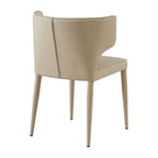 Chaise de salle à manger à dossier haut gris foncé / ivoire / noir – cuir PU et velours, un siège