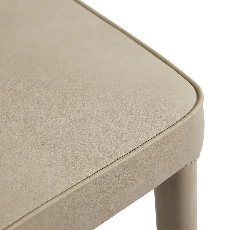 Chaise de salle à manger à dossier haut gris foncé / ivoire / noir – cuir PU et velours, un siège