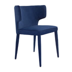 Chaise de salle à manger à dossier haut gris foncé / ivoire / noir – cuir PU et velours, un siège