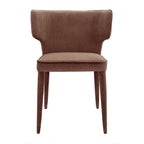 Chaise de salle à manger à dossier haut gris foncé / ivoire / noir – cuir PU et velours, un siège