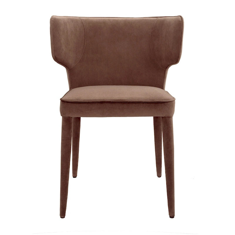 Chaise de salle à manger à dossier haut gris foncé / ivoire / noir – cuir PU et velours, un siège