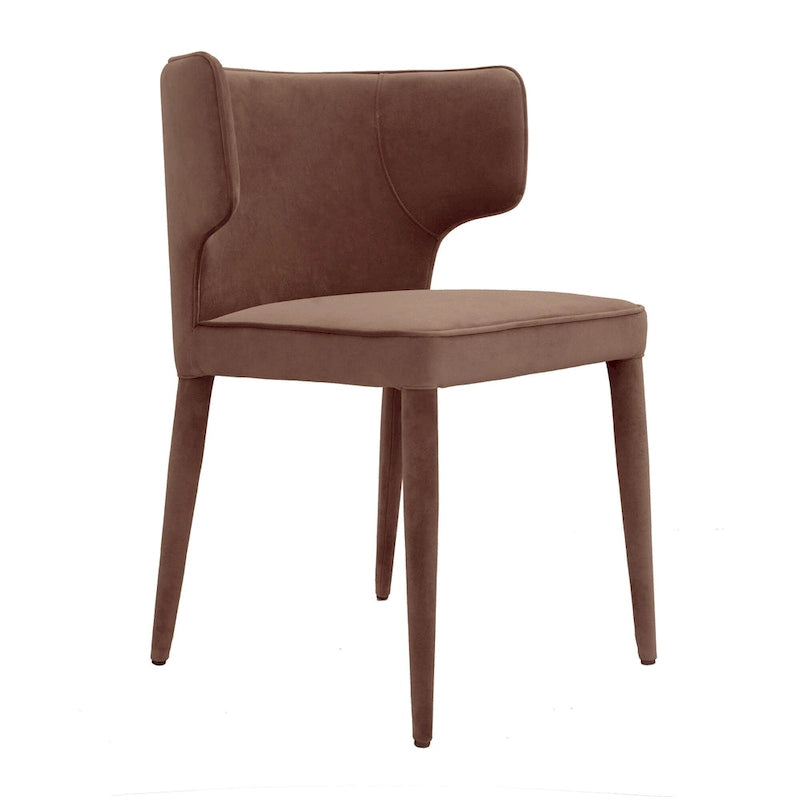 Chaise de salle à manger à dossier haut gris foncé / ivoire / noir – cuir PU et velours, un siège