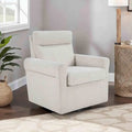 Fauteuil pivotant 1 place en tissu bouclette avoine/marron clair