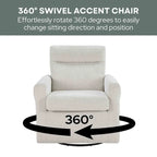 Fauteuil pivotant 1 place en tissu bouclette avoine/marron clair