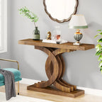 Table console de ferme grise / marron, 99 cm, assemblage par 1 personne