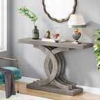 Table console de ferme grise / marron, 99 cm, assemblage par 1 personne