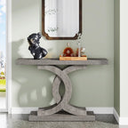 Table console de ferme grise / marron, 99 cm, assemblage par 1 personne